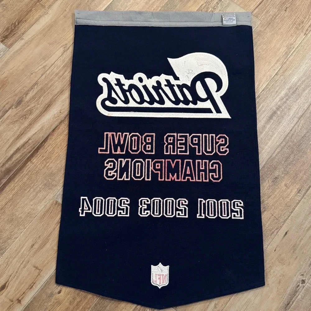 New England Patriots Super Bowl Champions‎ 2001 2003 2004 NFL Banner